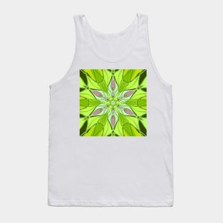 Cartoon Mandala Flower Green and Pink Tank Top